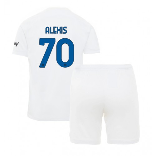 Fotbalové Dres Inter Milan Alexis Sanchez #70 Dětské Venkovní 2023-24 Krátký Rukáv (+ trenýrky)